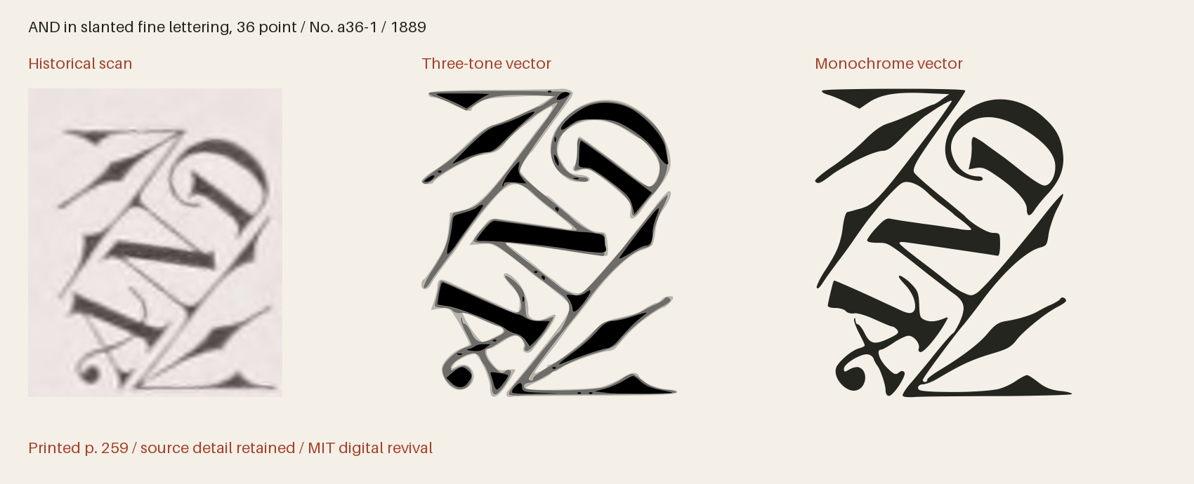 Historical scan beside the three-tone and monochrome vector revivals