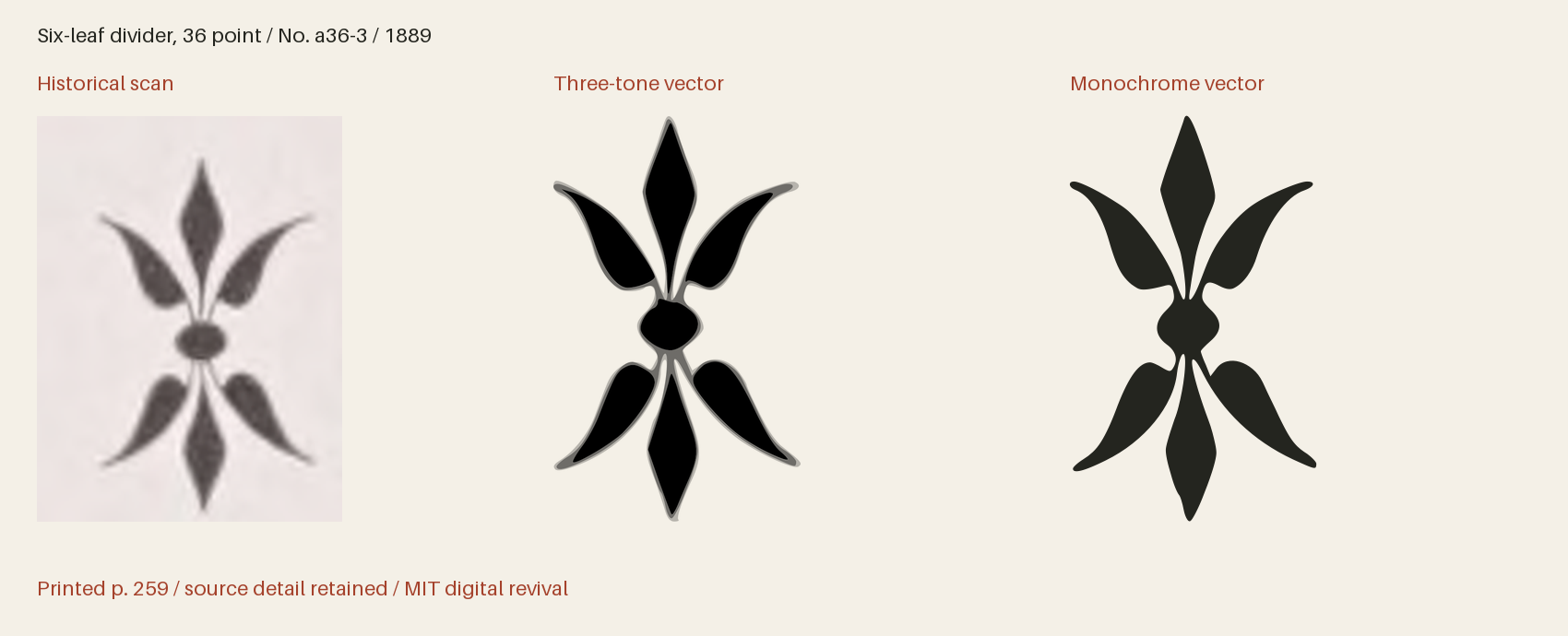 Historical scan beside the three-tone and monochrome vector revivals