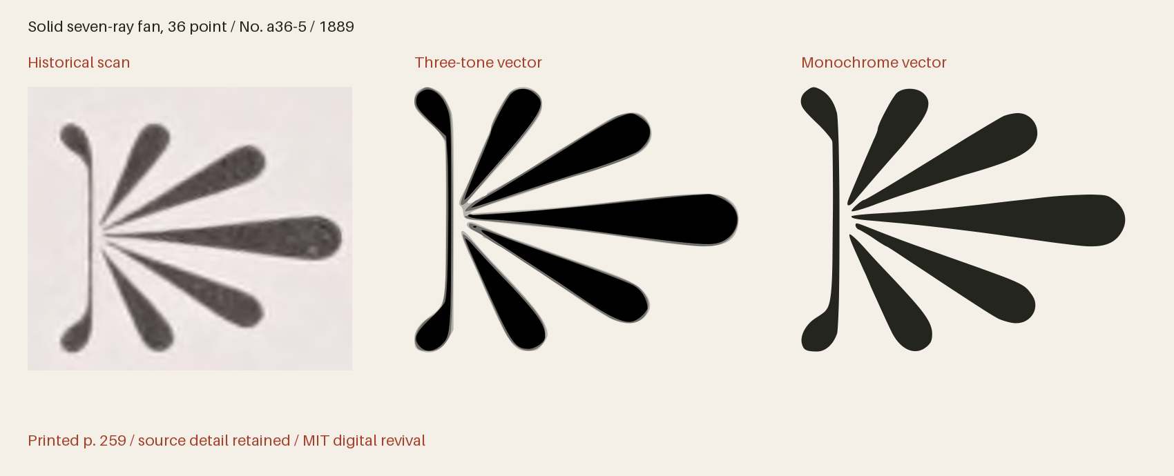Historical scan beside the three-tone and monochrome vector revivals