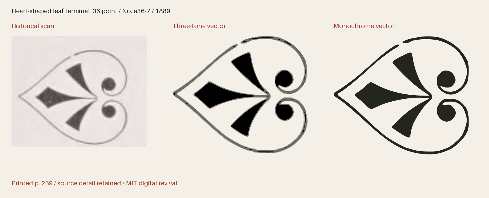 Historical scan beside the three-tone and monochrome vector revivals