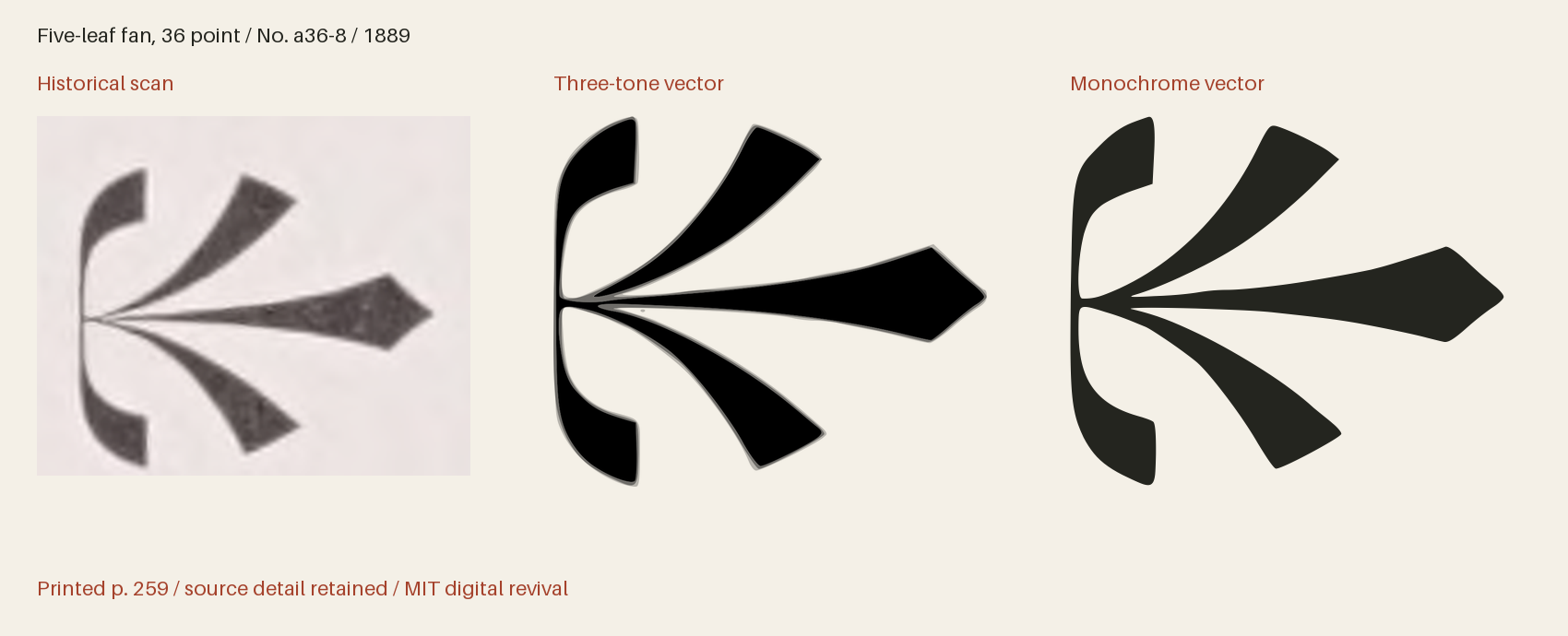 Historical scan beside the three-tone and monochrome vector revivals