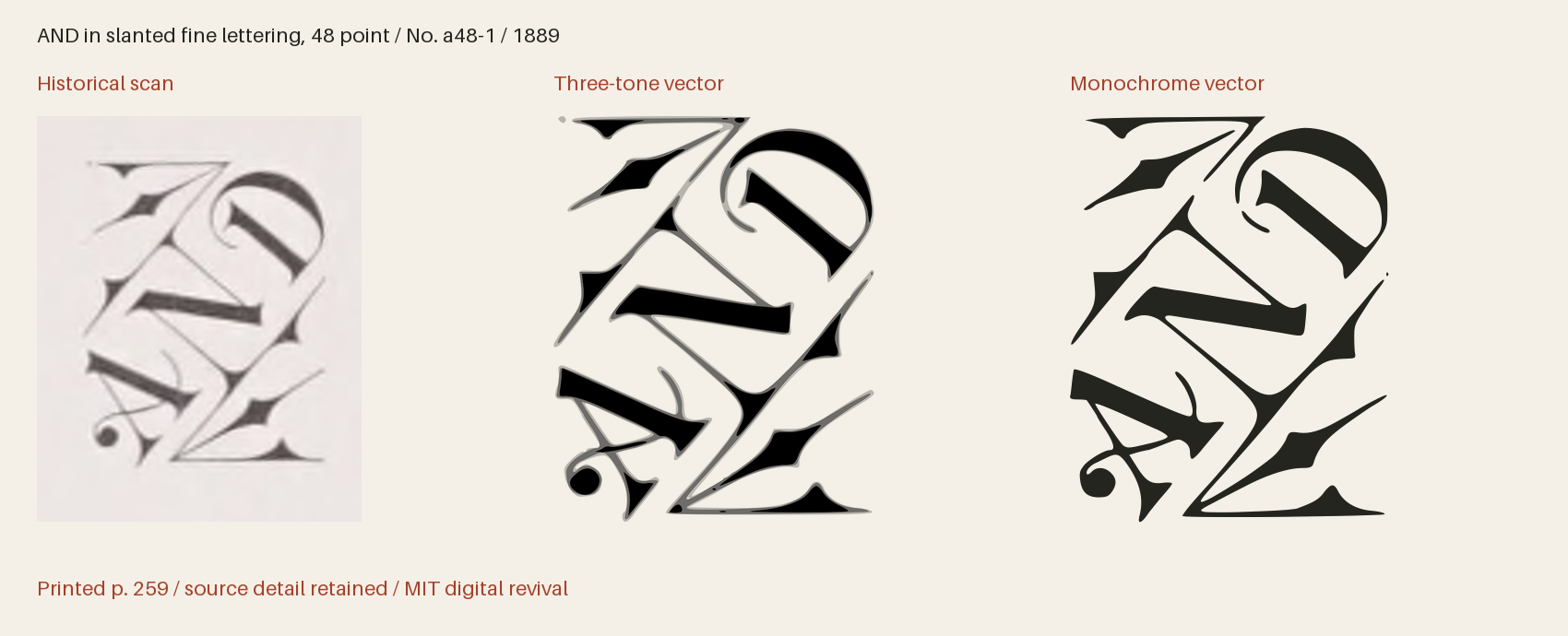 Historical scan beside the three-tone and monochrome vector revivals