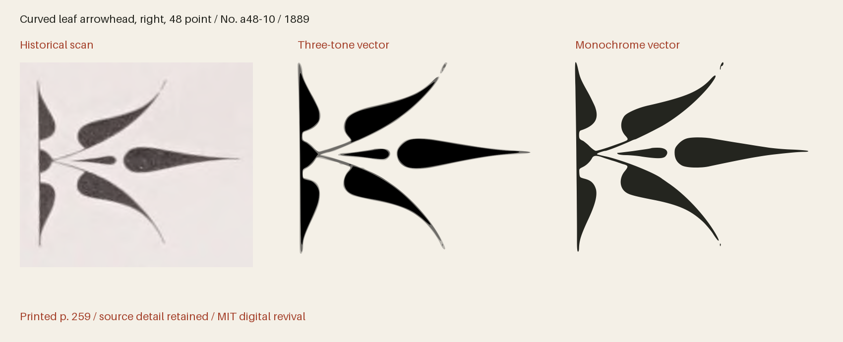 Historical scan beside the three-tone and monochrome vector revivals