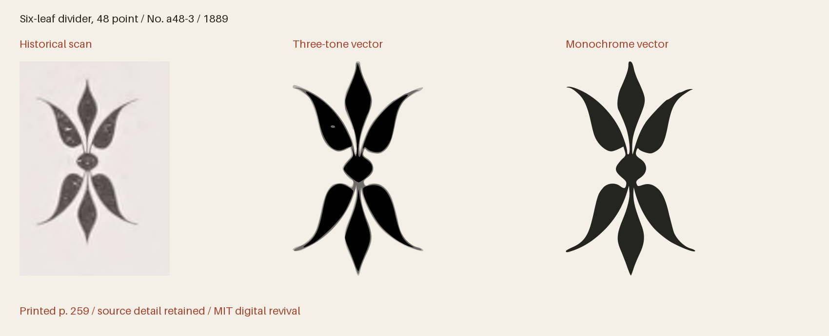 Historical scan beside the three-tone and monochrome vector revivals