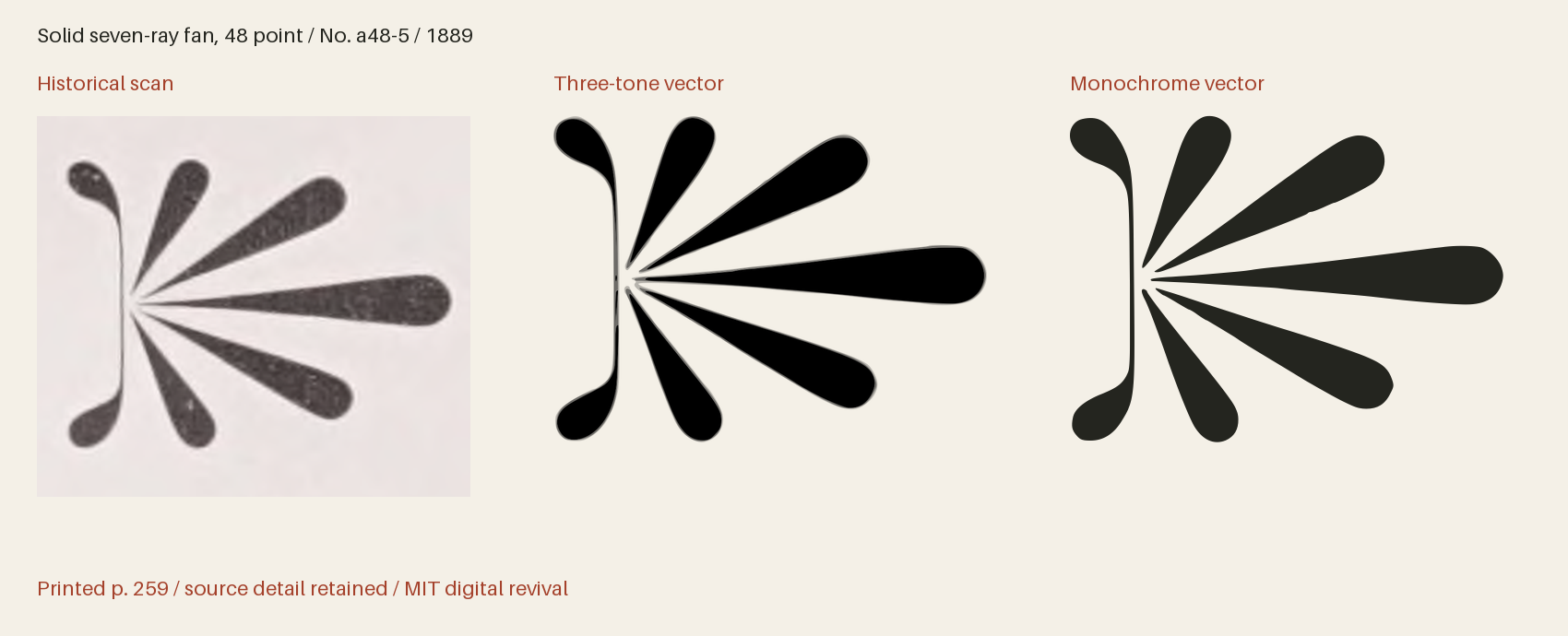 Historical scan beside the three-tone and monochrome vector revivals