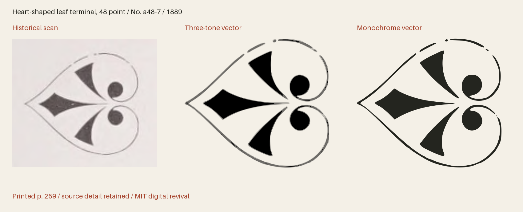 Historical scan beside the three-tone and monochrome vector revivals