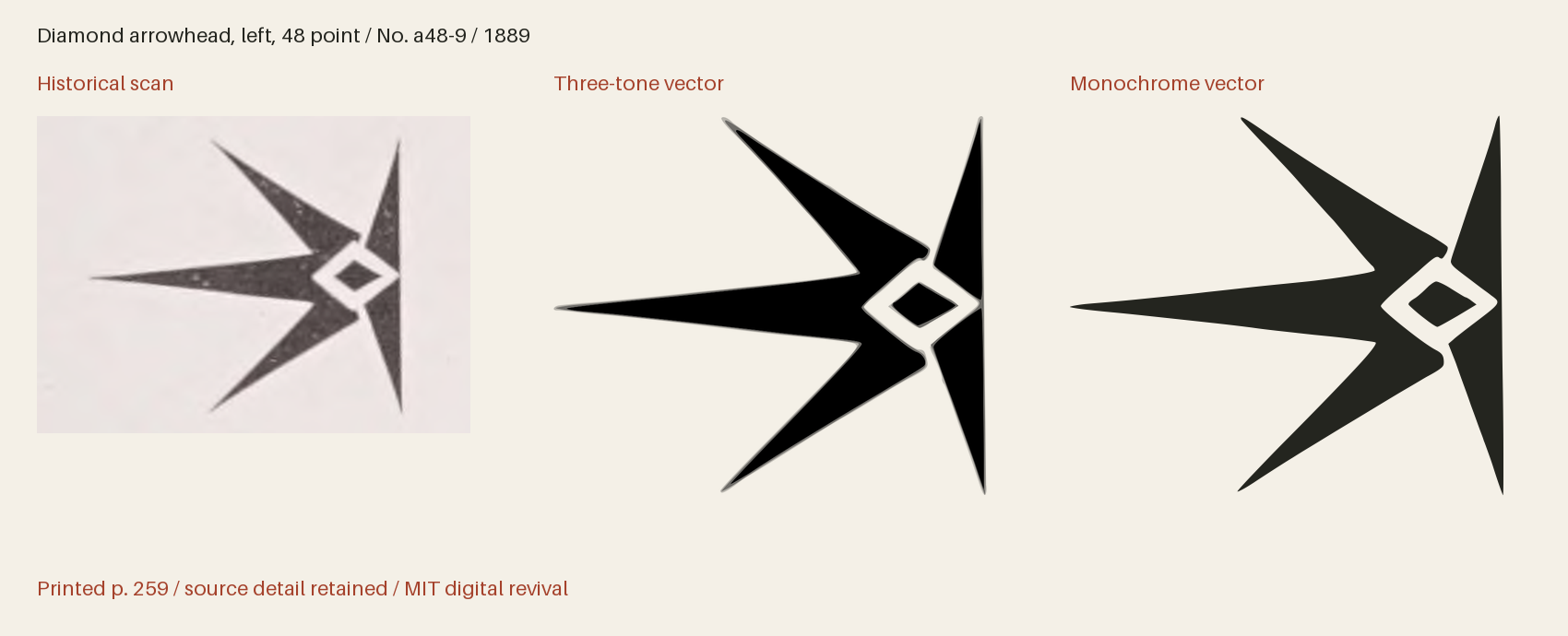 Historical scan beside the three-tone and monochrome vector revivals