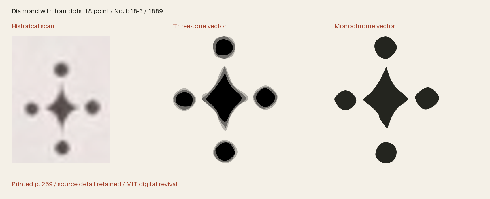 Historical scan beside the three-tone and monochrome vector revivals