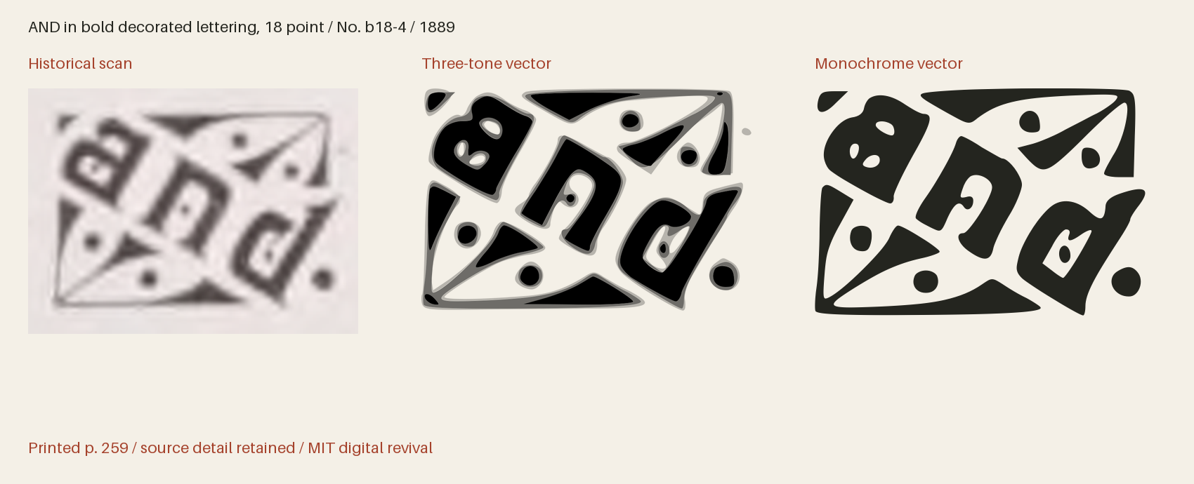 Historical scan beside the three-tone and monochrome vector revivals