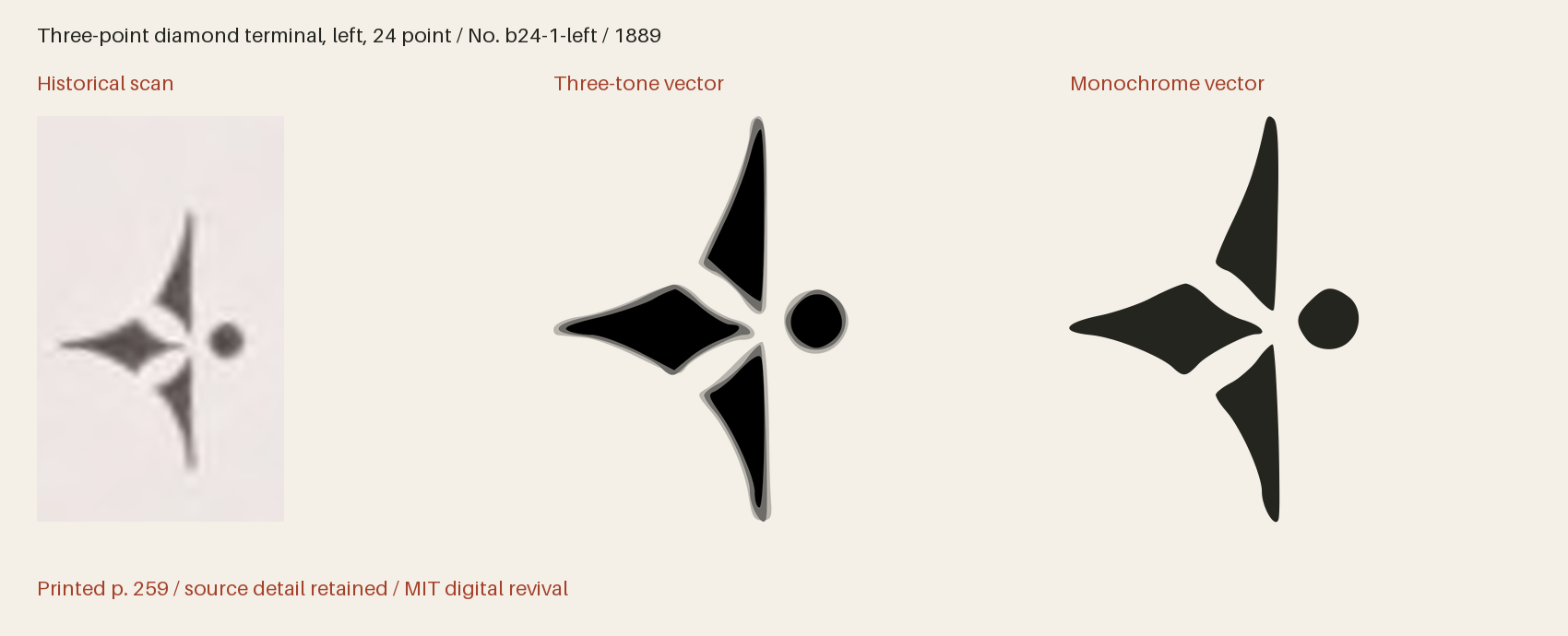 Historical scan beside the three-tone and monochrome vector revivals
