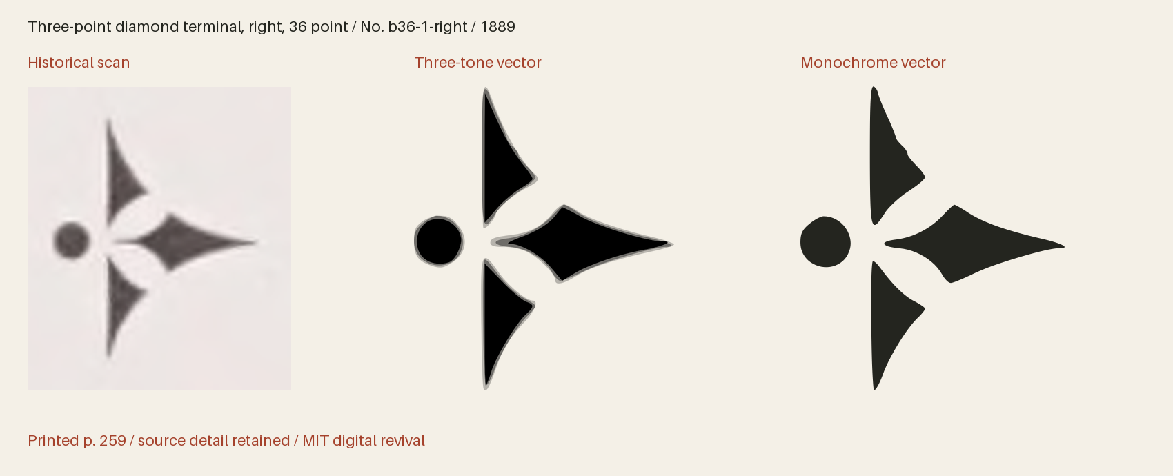 Historical scan beside the three-tone and monochrome vector revivals