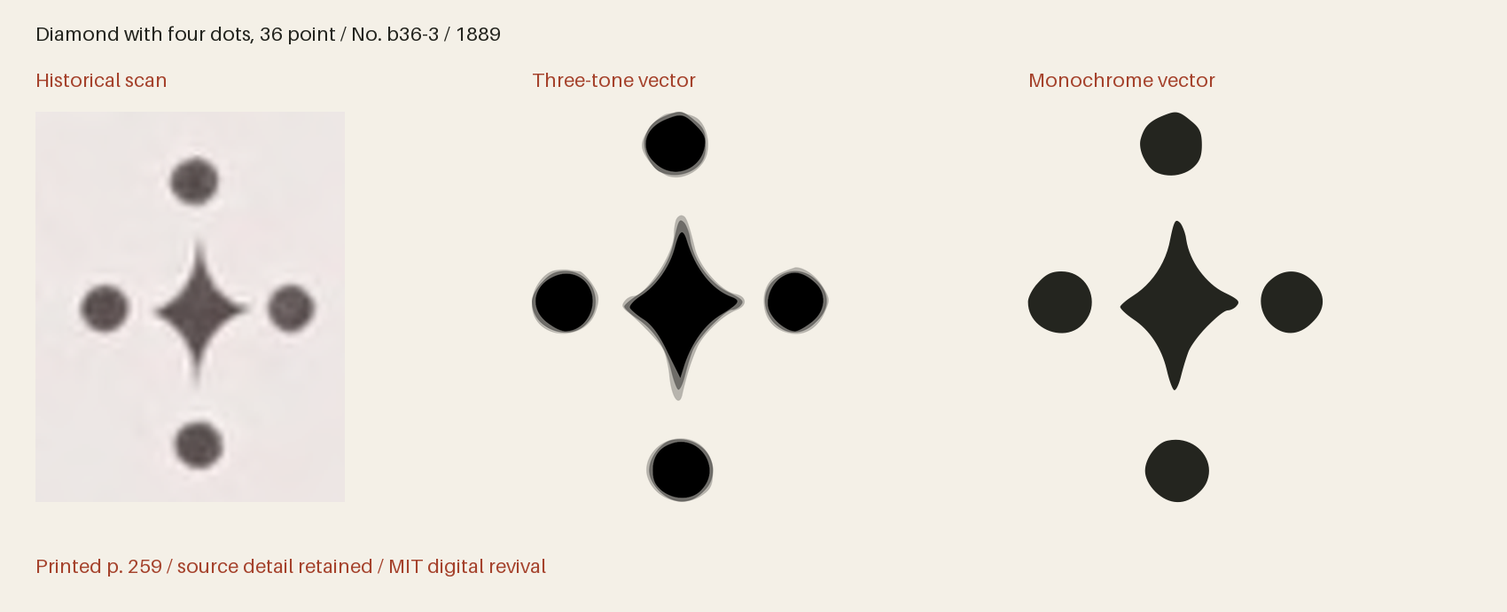 Historical scan beside the three-tone and monochrome vector revivals