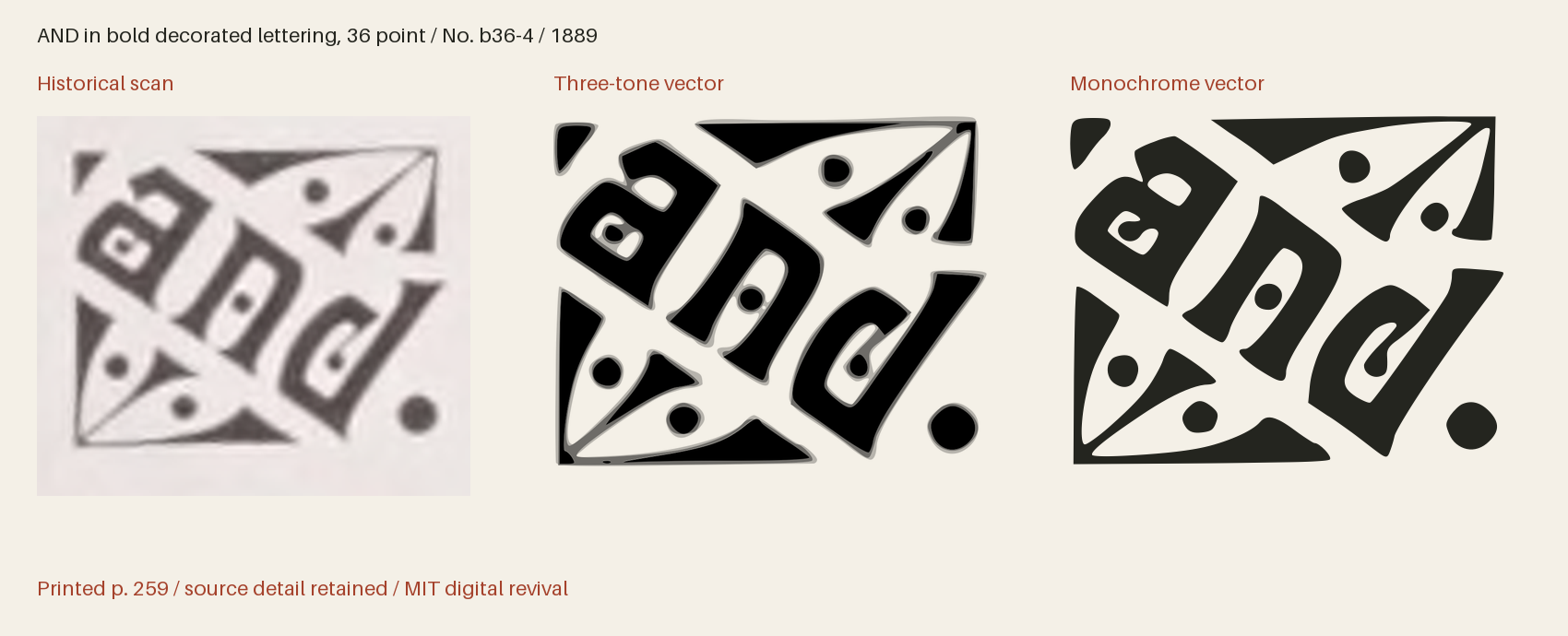 Historical scan beside the three-tone and monochrome vector revivals