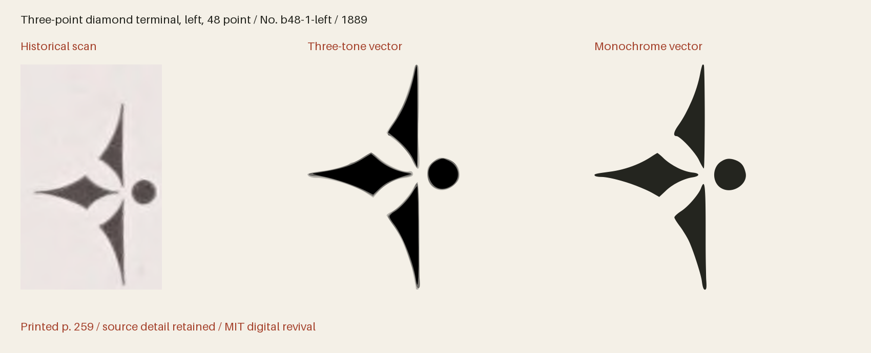 Historical scan beside the three-tone and monochrome vector revivals