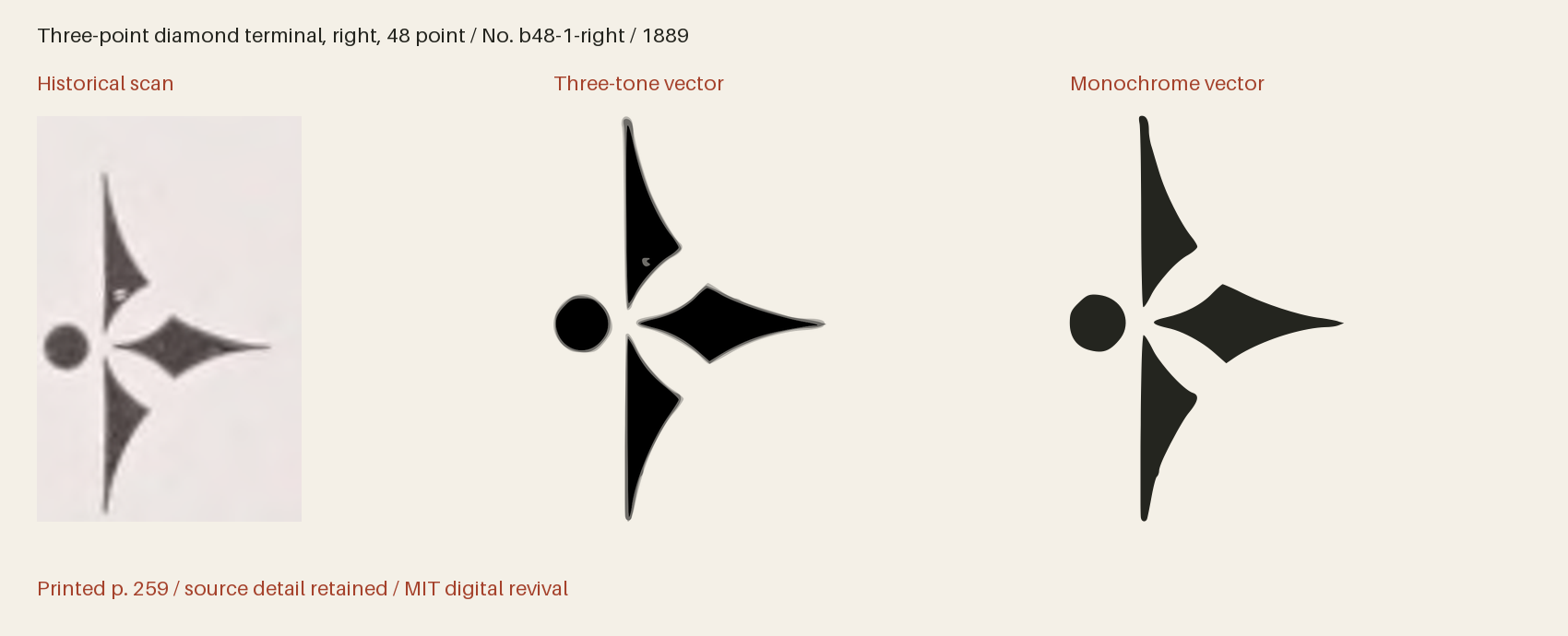 Historical scan beside the three-tone and monochrome vector revivals