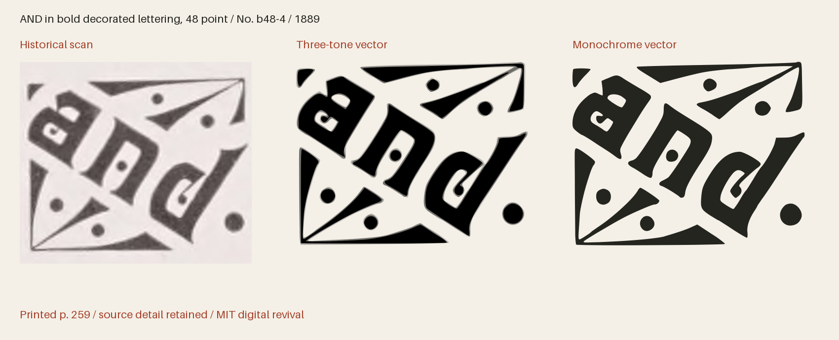 Historical scan beside the three-tone and monochrome vector revivals