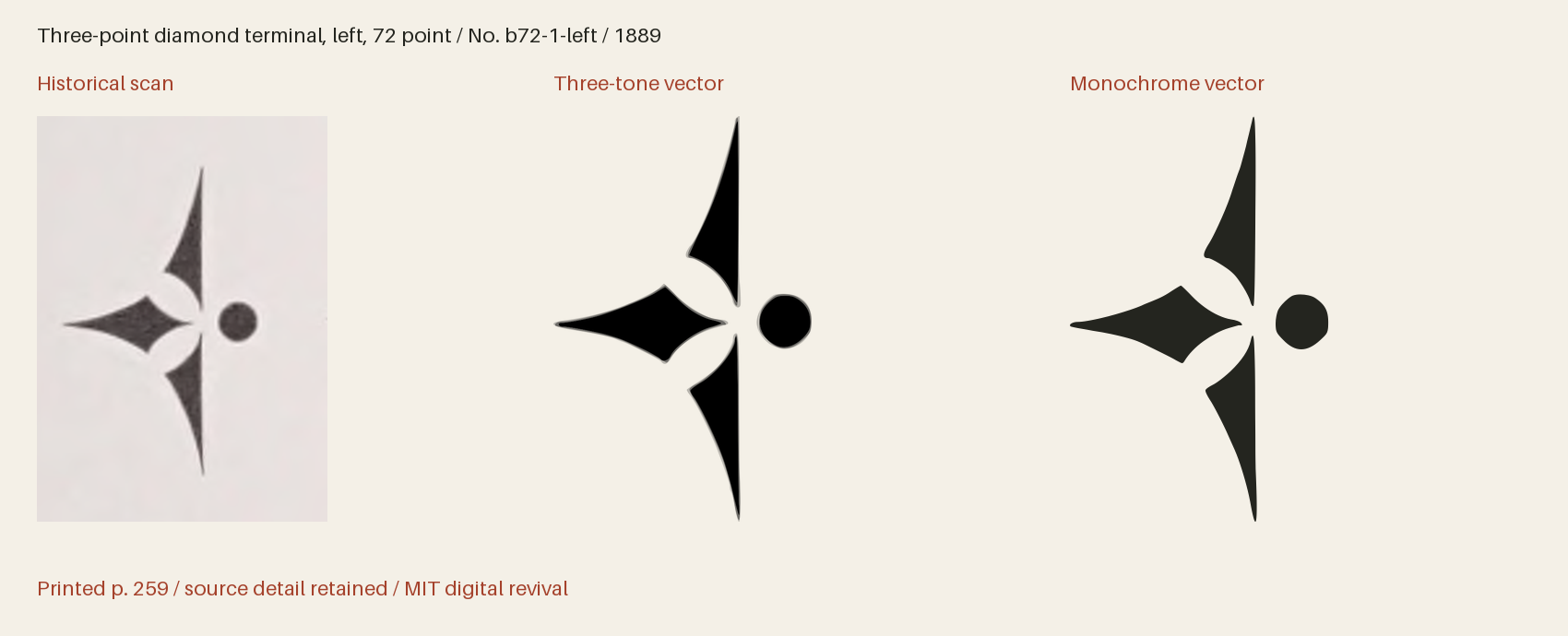 Historical scan beside the three-tone and monochrome vector revivals
