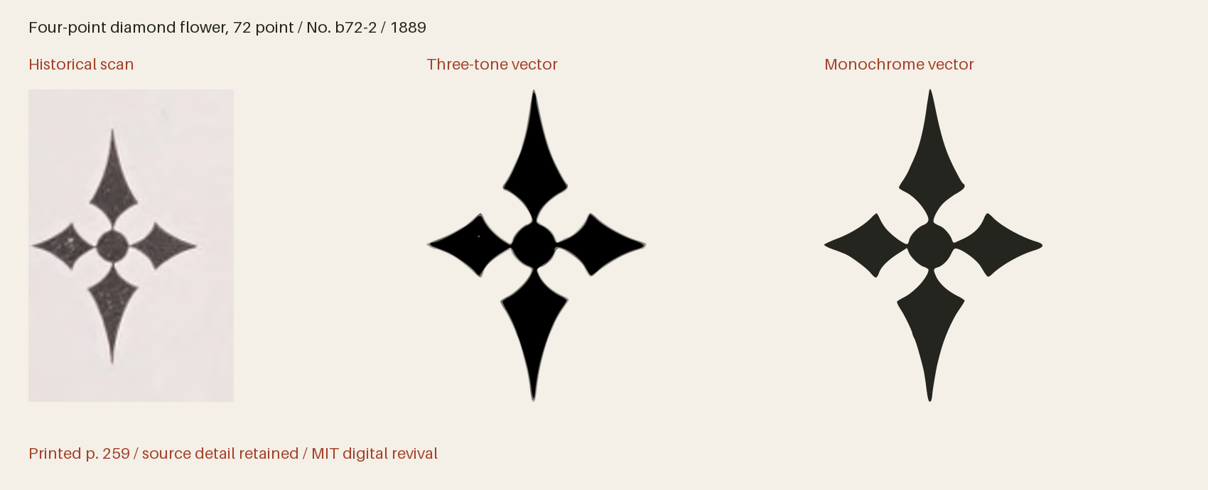Historical scan beside the three-tone and monochrome vector revivals