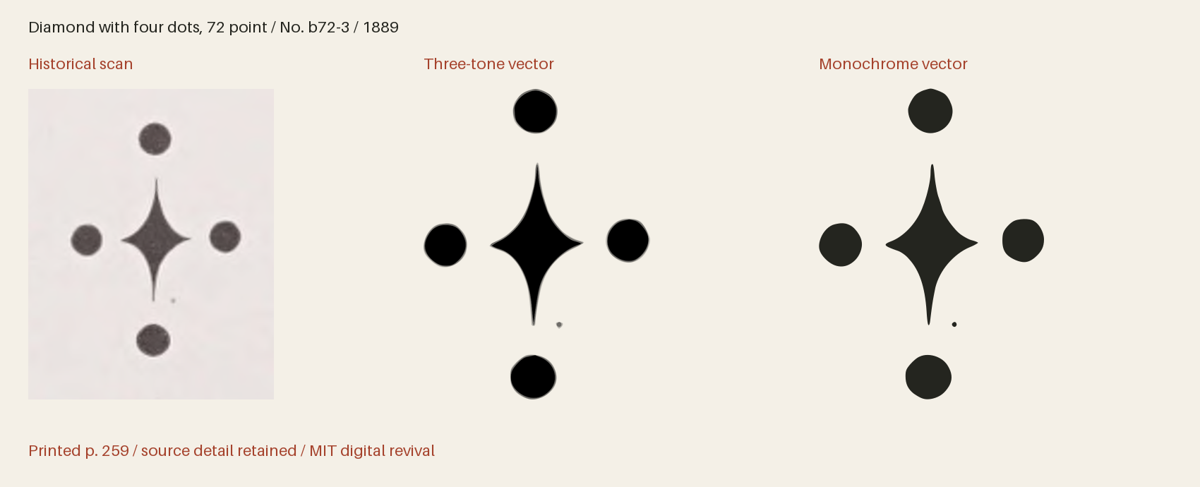 Historical scan beside the three-tone and monochrome vector revivals