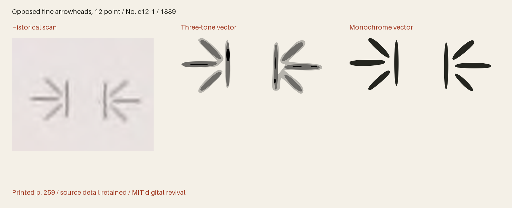 Historical scan beside the three-tone and monochrome vector revivals