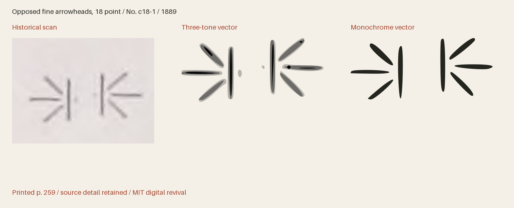 Historical scan beside the three-tone and monochrome vector revivals