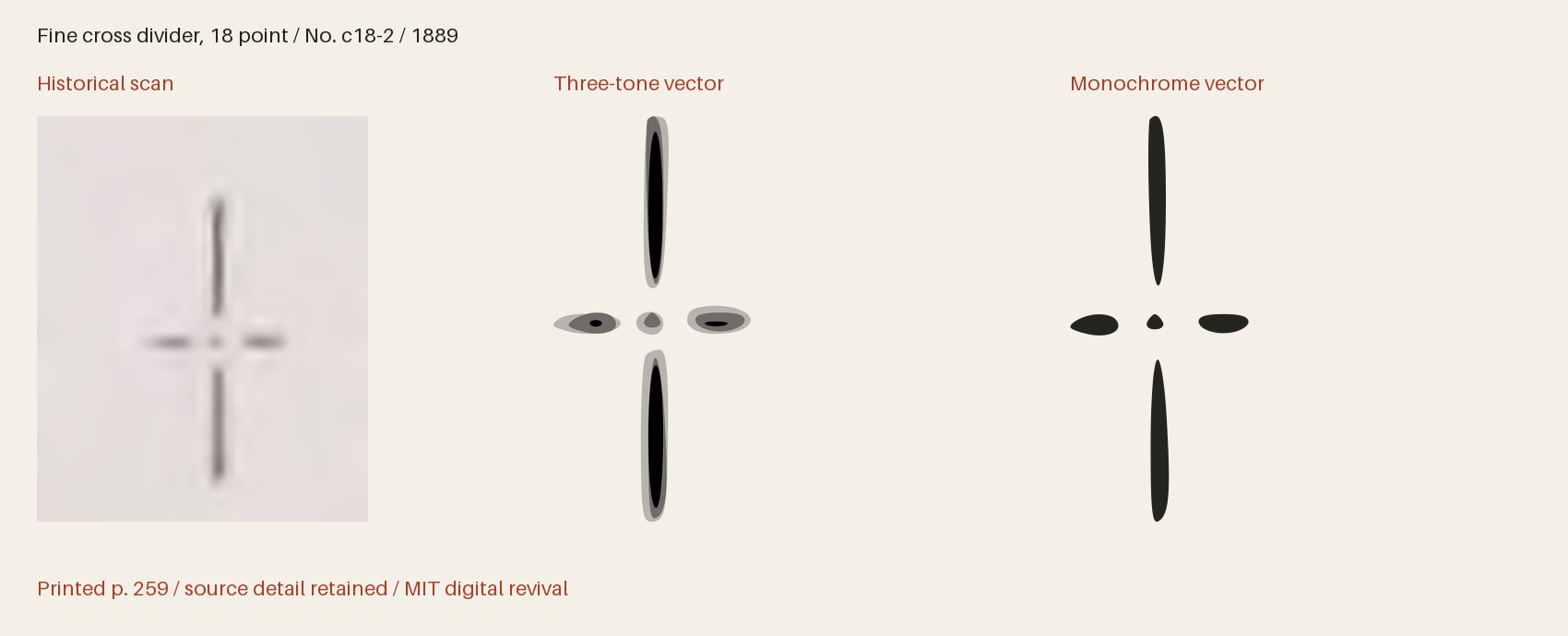 Historical scan beside the three-tone and monochrome vector revivals