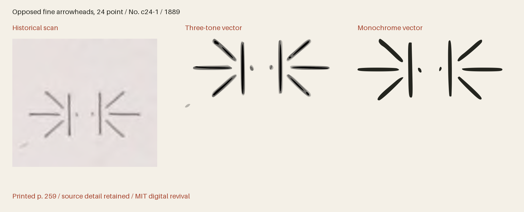 Historical scan beside the three-tone and monochrome vector revivals