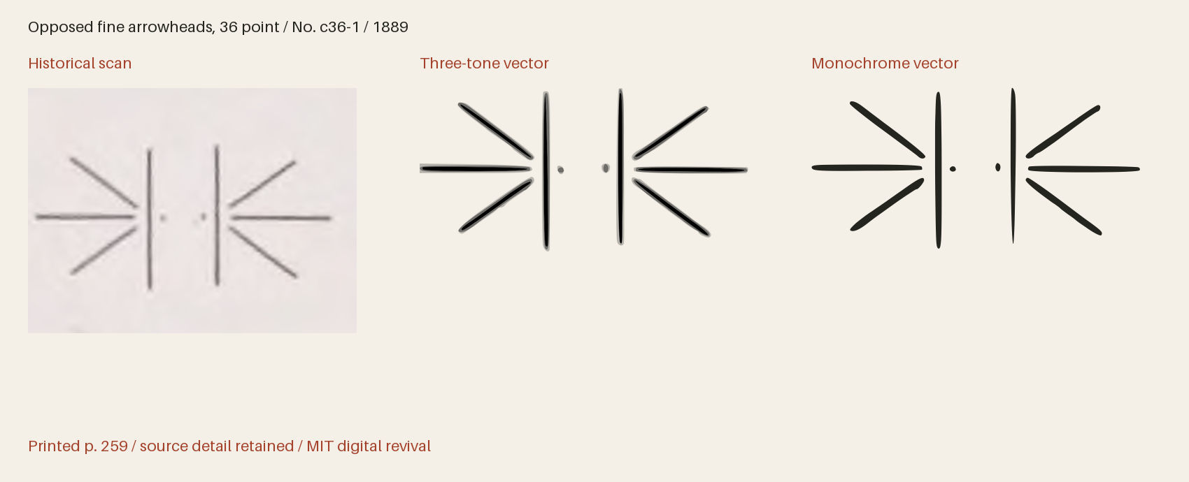 Historical scan beside the three-tone and monochrome vector revivals