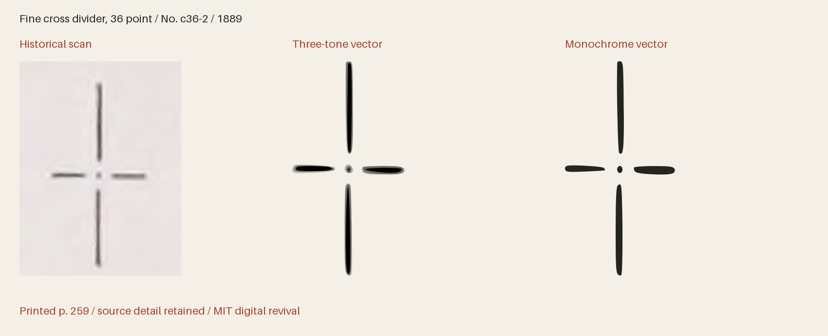 Historical scan beside the three-tone and monochrome vector revivals