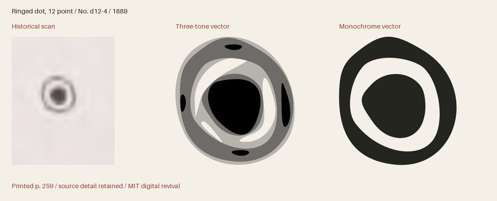Historical scan beside the three-tone and monochrome vector revivals