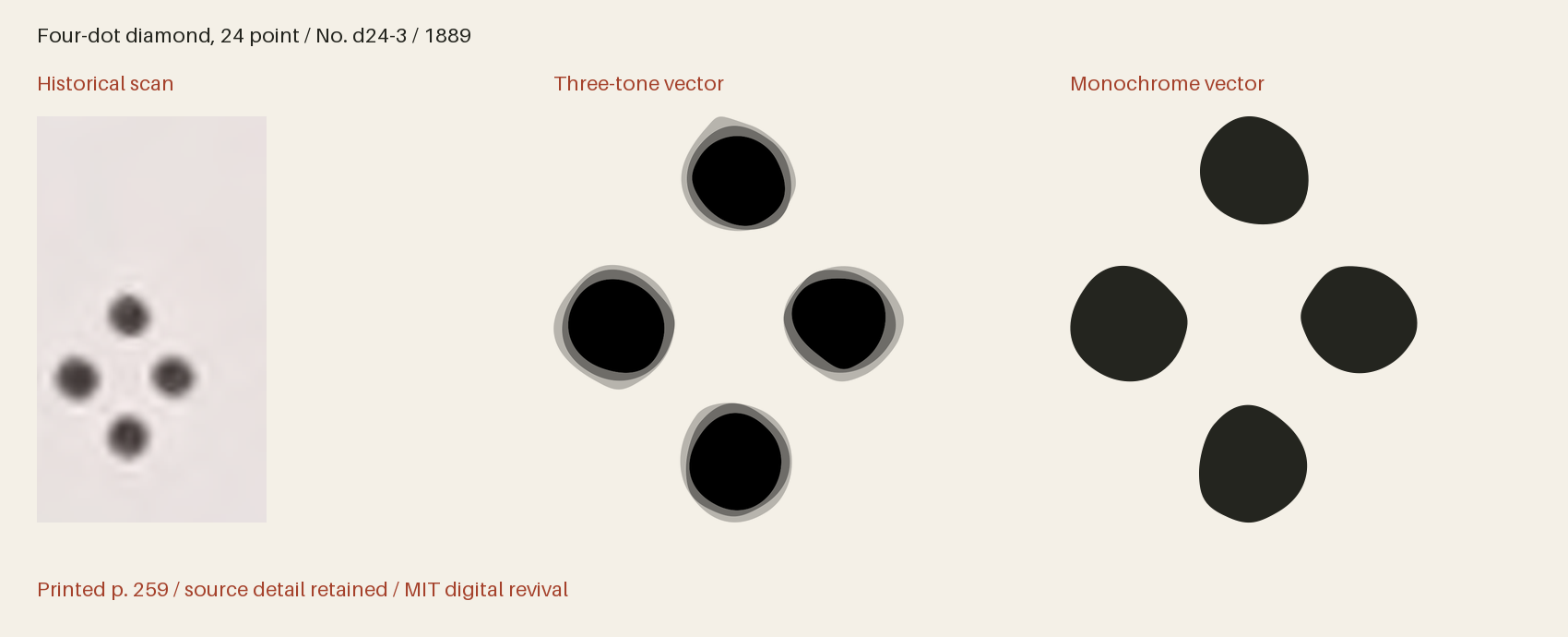 Historical scan beside the three-tone and monochrome vector revivals