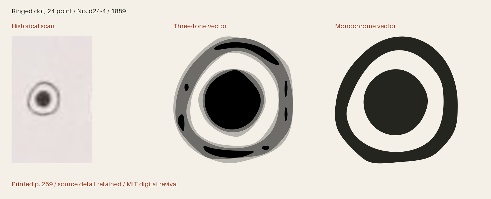 Historical scan beside the three-tone and monochrome vector revivals