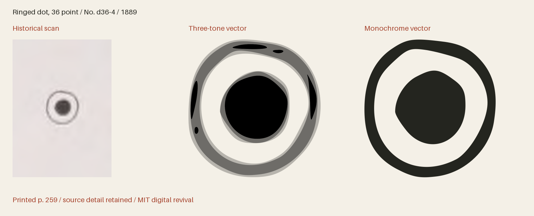 Historical scan beside the three-tone and monochrome vector revivals