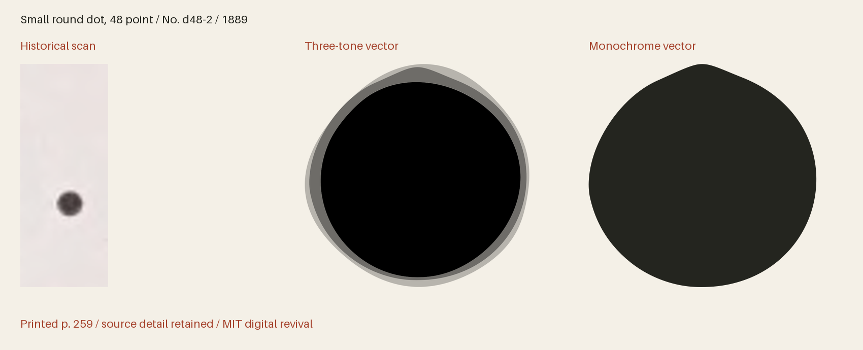 Historical scan beside the three-tone and monochrome vector revivals