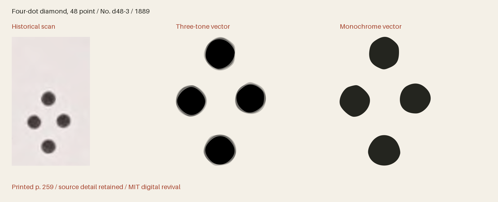 Historical scan beside the three-tone and monochrome vector revivals