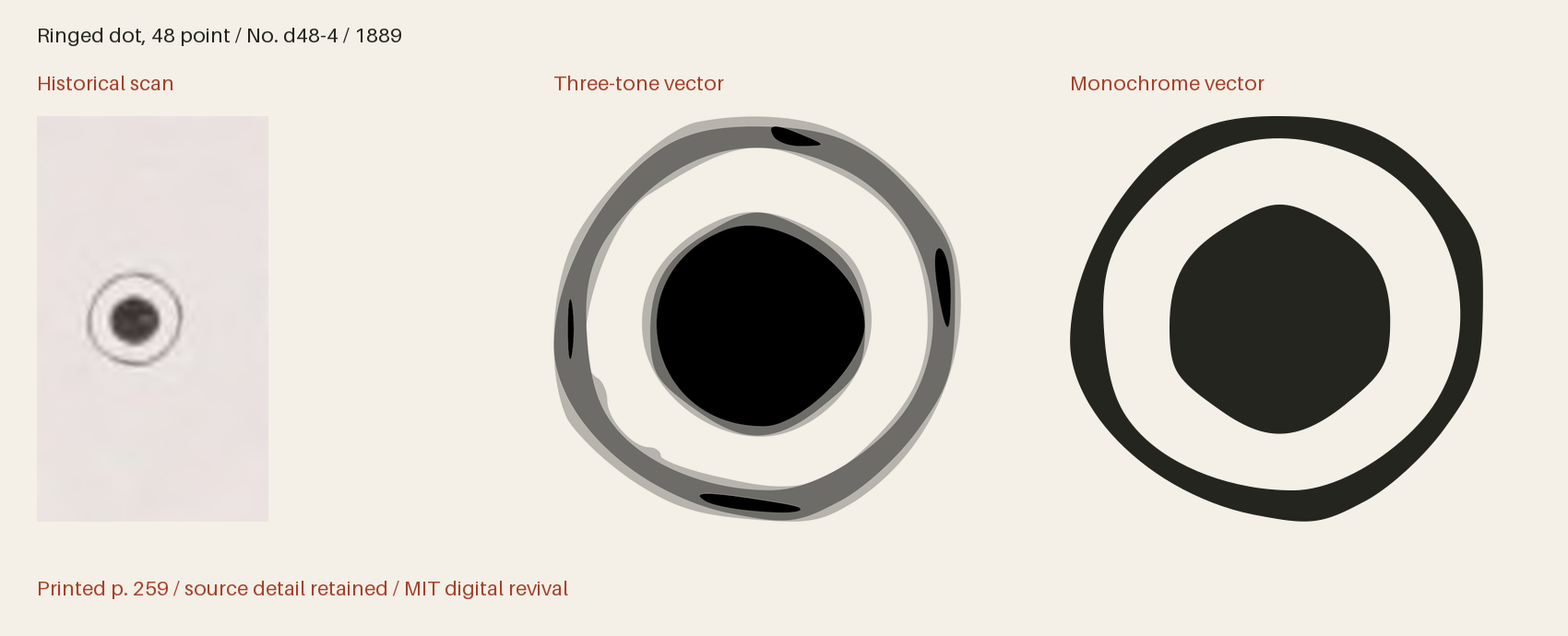Historical scan beside the three-tone and monochrome vector revivals