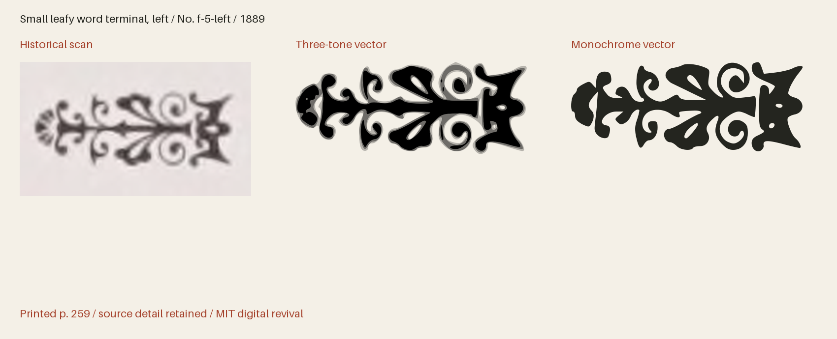 Historical scan beside the three-tone and monochrome vector revivals