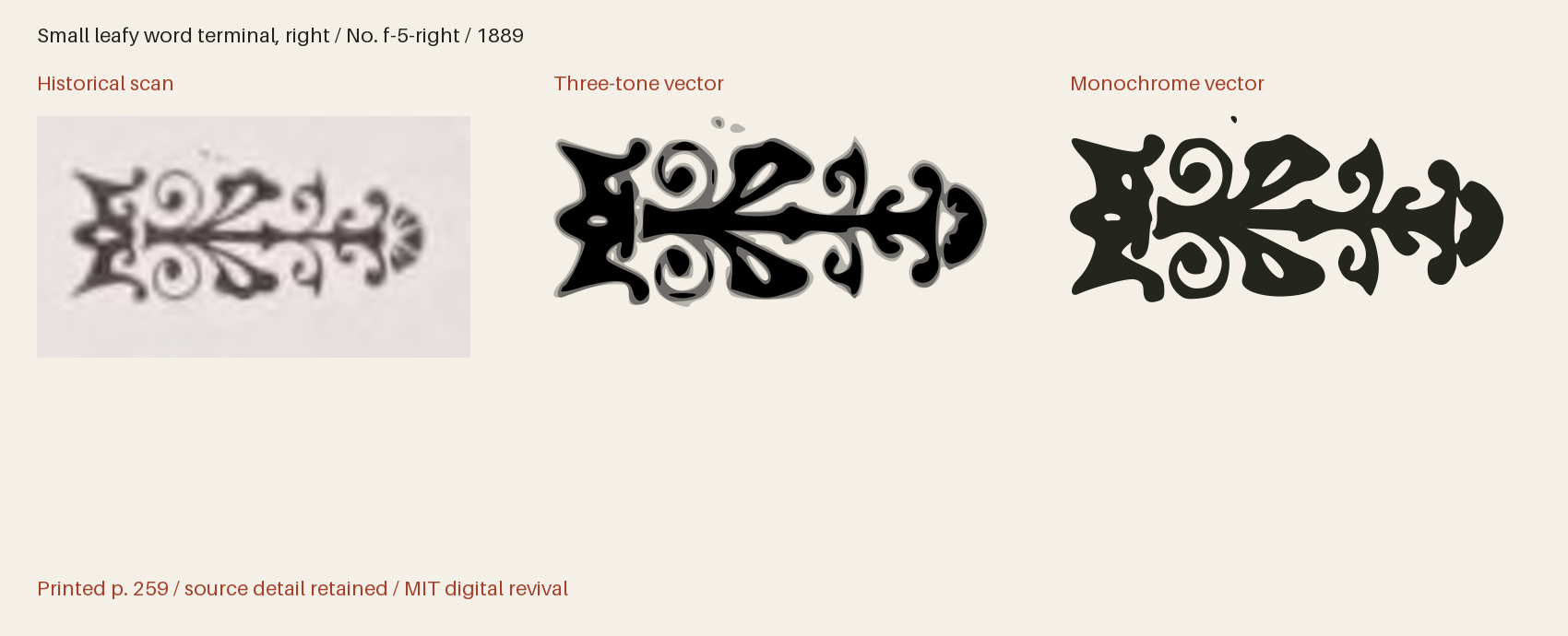 Historical scan beside the three-tone and monochrome vector revivals
