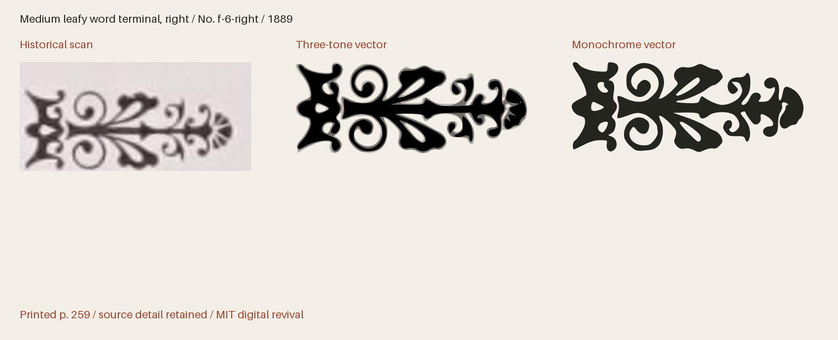 Historical scan beside the three-tone and monochrome vector revivals