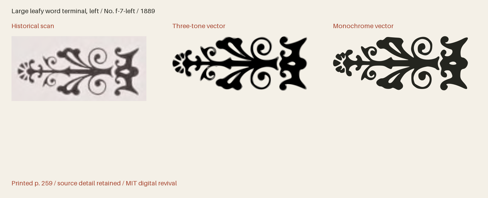 Historical scan beside the three-tone and monochrome vector revivals