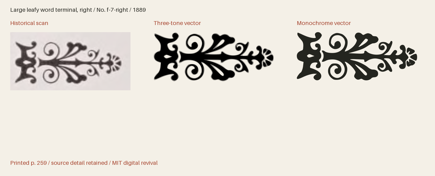 Historical scan beside the three-tone and monochrome vector revivals