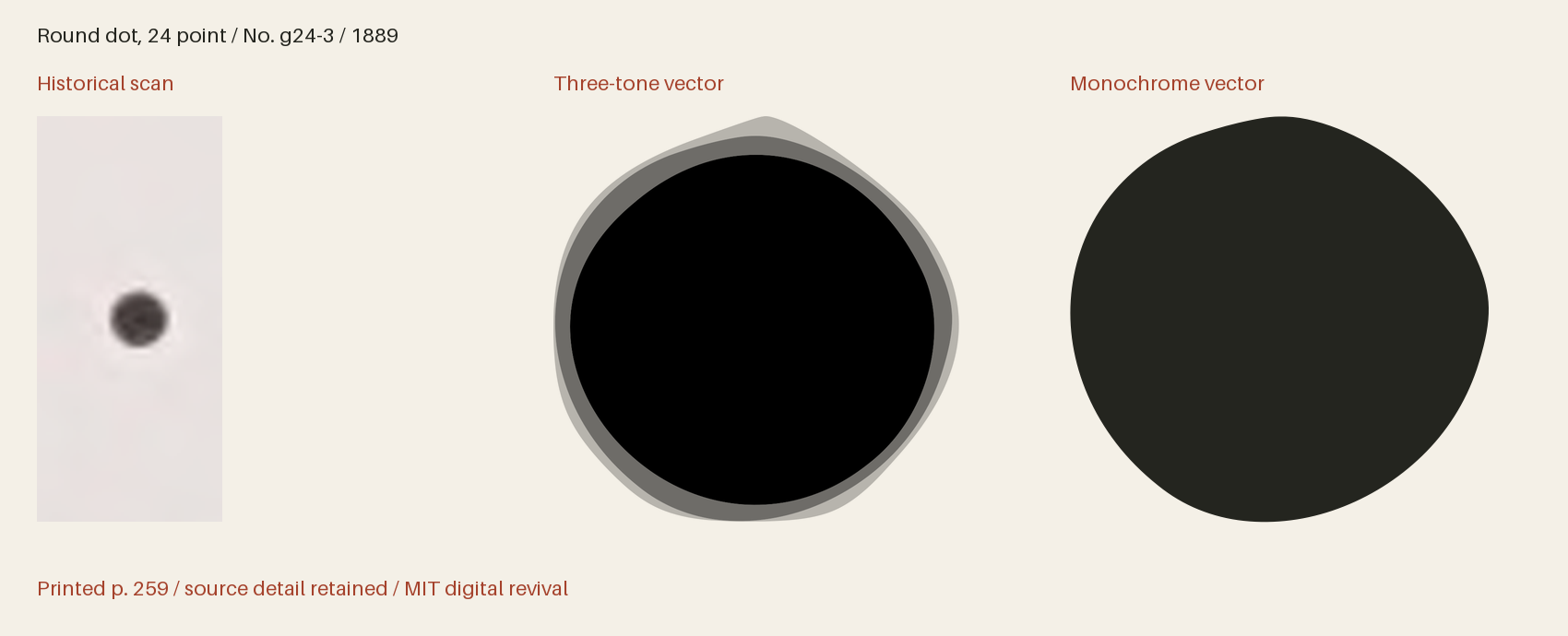 Historical scan beside the three-tone and monochrome vector revivals