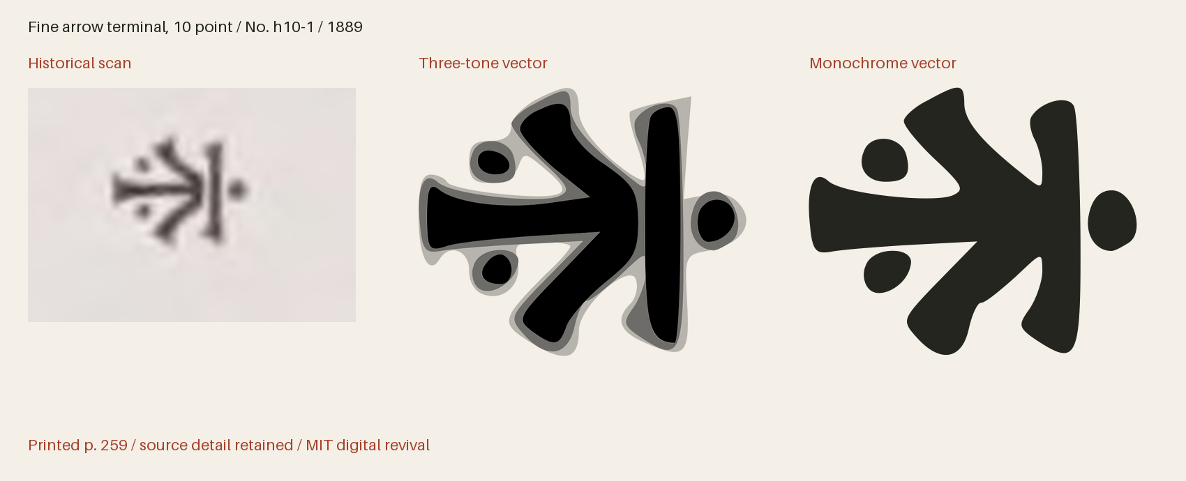 Historical scan beside the three-tone and monochrome vector revivals