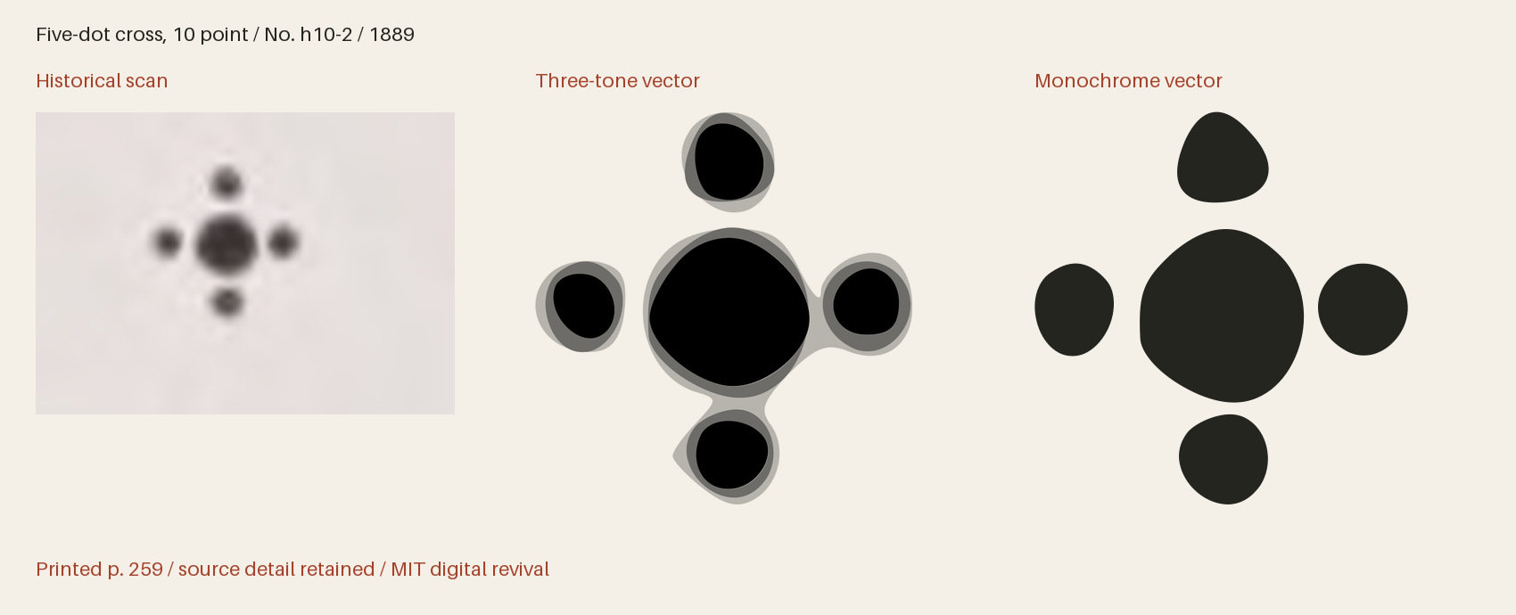 Historical scan beside the three-tone and monochrome vector revivals