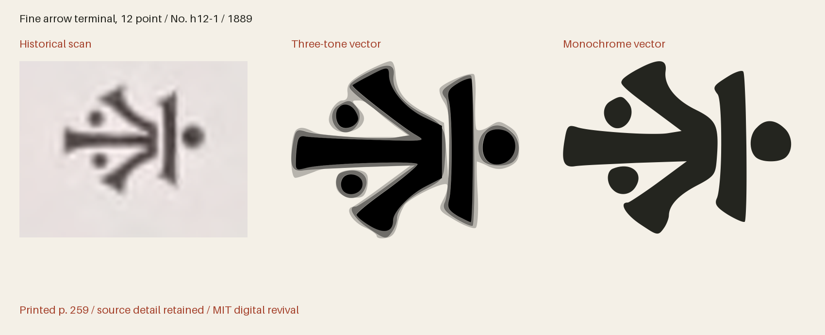 Historical scan beside the three-tone and monochrome vector revivals