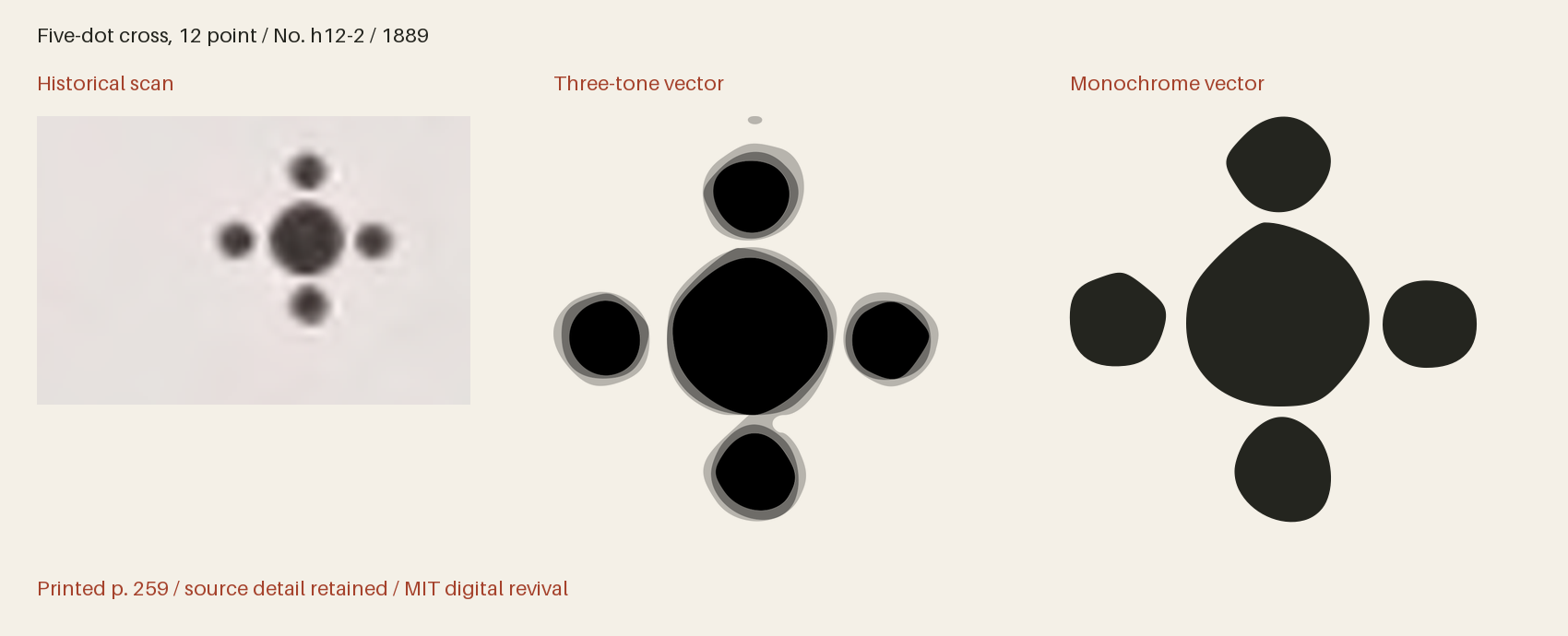Historical scan beside the three-tone and monochrome vector revivals