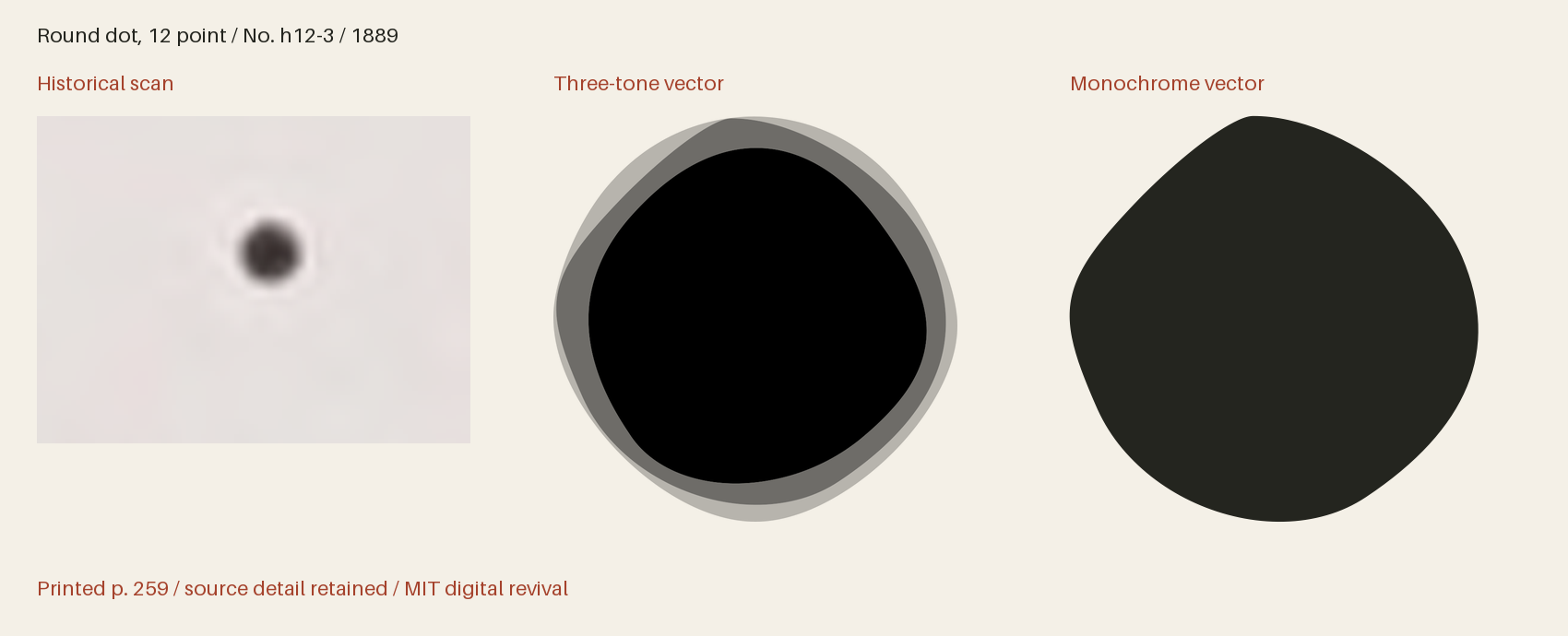 Historical scan beside the three-tone and monochrome vector revivals