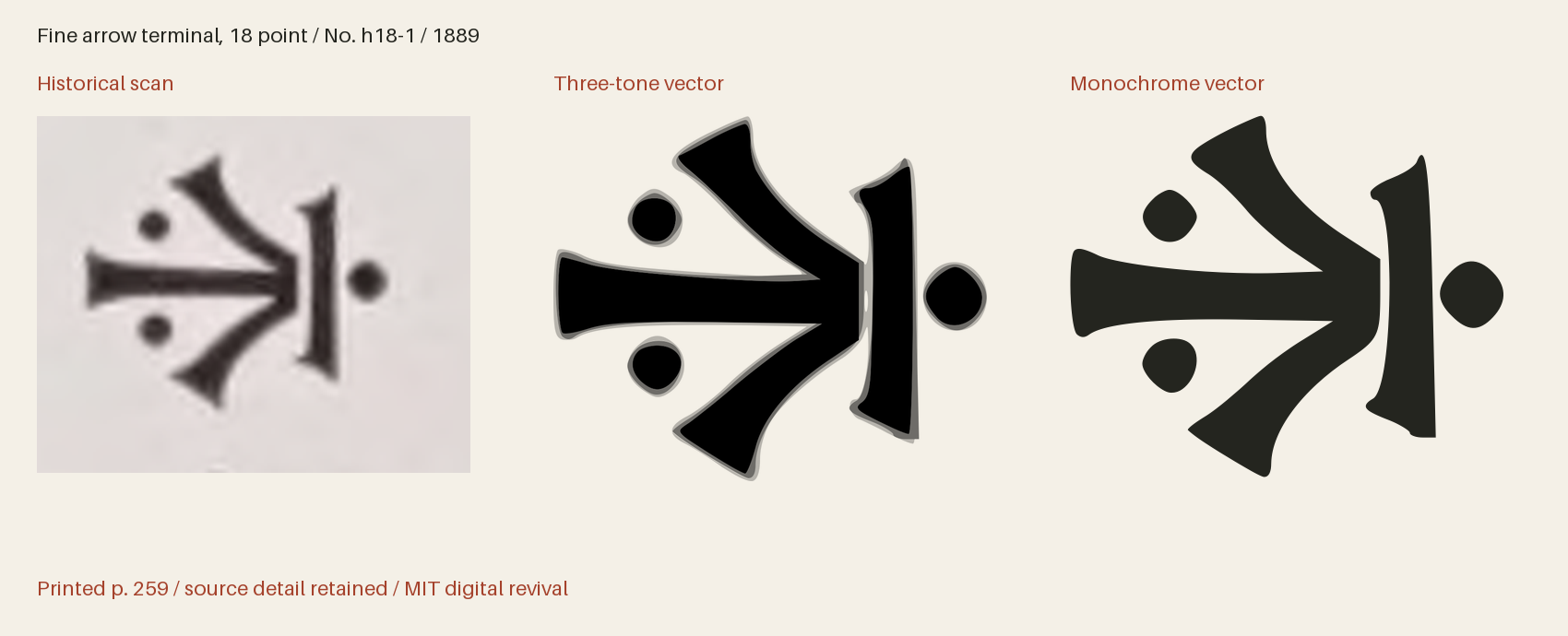 Historical scan beside the three-tone and monochrome vector revivals