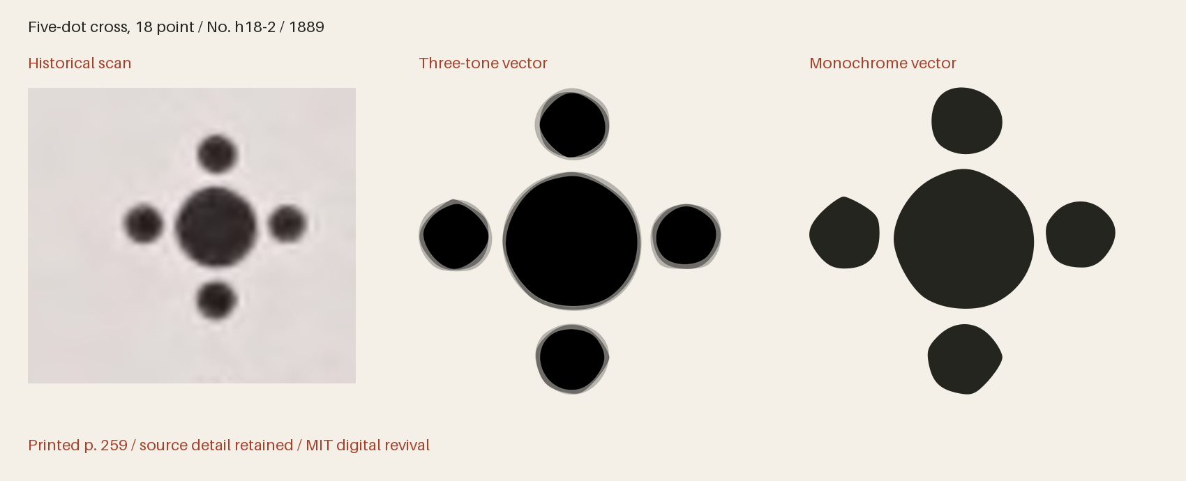 Historical scan beside the three-tone and monochrome vector revivals