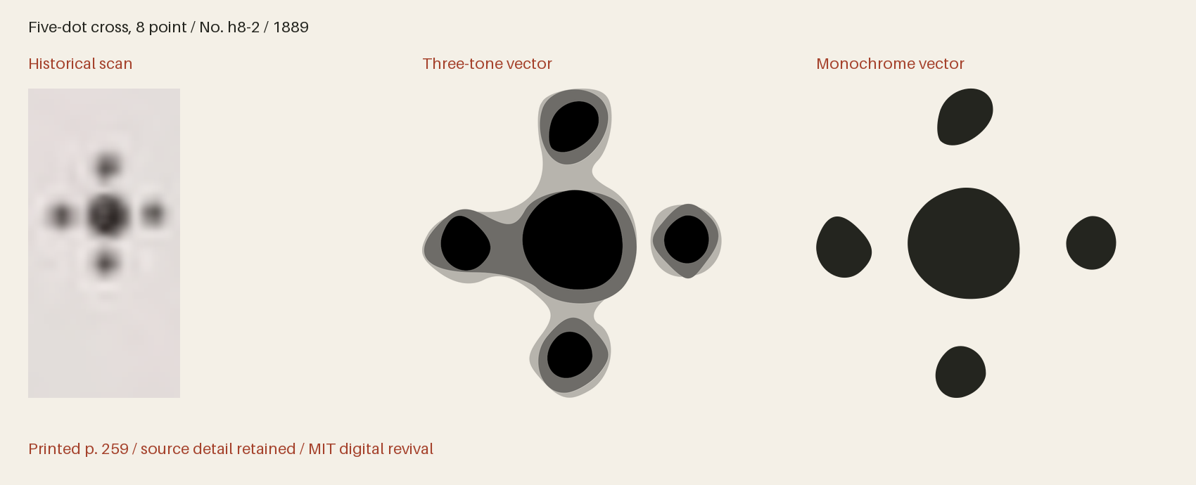 Historical scan beside the three-tone and monochrome vector revivals